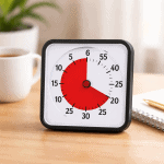 time timer on a desk to help time management