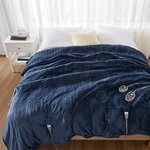 Beautyrest Heated Microlight to Berber Blanket in Indigo, Twin BR54-0646