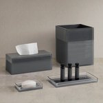 Nomad Home Clear Resin Bath Accessories set in Charcoal Mist, One Size NH90-0083