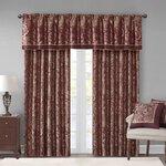 Madison Park Aubrey Jacquard Curtain Panel Pair in Burgundy, 50x95" MP40-2713