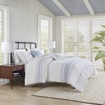 Harbor House Blue Morgan 5 Piece Cotton Jaquard Duvet Set in White/Blue, Full/Queen HH12-1868