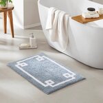 Madison Park Evan Cotton Tufted Bath Rug in Blue, 24x72" MP72-6209