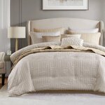 Madison Park Royce 10 Piece Luxury Jacquard Comforter Set in Ivory, King MP10-8694