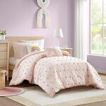 Urban Habitat Kids Callie Cotton Jacquard Pom Pom Comforter Set in Pink Multi, Twin/Twin XL UHK10-0234