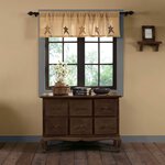 Stratton Burlap Applique Star Valance 16x60