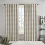 Madison Park Anaheim Plaid Rod Pocket and Back Tab Curtain Panel with Fleece Lining in linen blue, 50x84" MP40-8735