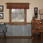 Burgundy Star Scalloped Layered Valance 16x72