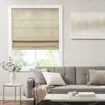 Madison Park Como Printed Faux Silk Room Darkening Cordless Roman Shade in Taupe, 31x64" MP40-7446