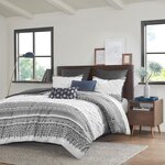 INK+IVY Mila 3 Piece Cotton Comforter Set with Chenille Tufting in Gray, Full/Queen II10-1248