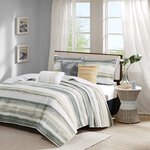 Madison Park Marina 6 Piece Printed Quilt Set with Throw Pillows in Yellow, King/Cal King MP13-7945