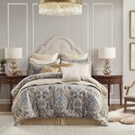 Croscill Classics Julius 4 Piece Comforter Set in Blue/Grey, Queen CCL10-0062
