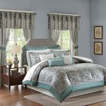 Madison Park Essentials Brystol 24 Piece Room in a Bag in Teal, Queen MPE10-636