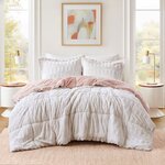 Madison Park Gia Faux Fur Comforter Mini Set in Blush/White, King/Cal King MP10-6211