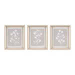 Madison Park Fair Florets 3-piece Framed Glass Wall Art Set in Beige, Set of 3 MP95G-0298