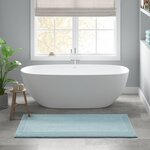 Madison Park Signature Splendor 100% Cotton Tufted 3000 GSM Reversible Bath Rug in Blue, 24x72" MPS72-520