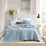 Madison Park Tuscany 3 Piece Reversible Scalloped Edge Quilt Set in Blue, King/Cal King MP13-8246