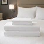 Nomad Home Percale Weave Premium Cotton Rich Sheet Set in Bright White, King NH20-0142