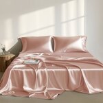 Madison Park Essentials Satin Luxury Sheet Set in Blush, Full MPE20-772