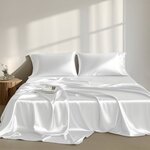 Madison Park Essentials Satin Luxury Sheet Set in White, Queen MPE20-900