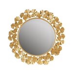 Martha Stewart Eden Gingko Leaf Round Wall Mirror 30.5" in Gold, 30.5"Dia x 1"D MT160-0021