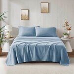 True North by Sleep Philosophy Micro Fleece Sheet Set in Blue, Twin PC20-009