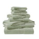 Madison Park Signature 800GSM 100% Cotton 8 Piece Towel Set in Sage Green, 8-Piece MPS73-514