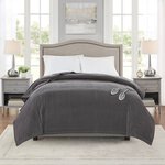 Beautyrest Electric Micro Fleece Heated Blanket in Grey, Queen BR54-0413