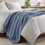 Madison Park Dream Soft Blanket in Navy Blue, Full/Queen BR51-4447