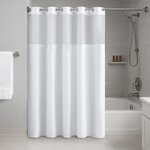 Nomad Home Plain Weave Essential Shower Curtain- Solid in White, 71"x77"+70"x57" NH70-0167