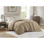 Madison Park Windom Lightweight Down Alternative Blanket with Satin Trim in Brown, Twin MP51-544