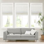 Madison Park Kyler Linen Blend Light Filtering Cordless Roman Shade in Ivory, 35x64" MP40-7972