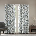SunSmart Camille Jacquard Printed Room Darkening Curtain Panel in Aqua, 50x95" SS40-0010
