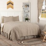 Sawyer Mill Charcoal Ticking Stripe King Quilt Set; 1-Quilt 105Wx95L w/2 Shams 21x37