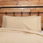 Burlap Vintage King Pillow Case w/ Fringed Ruffle Set of 2 21x40