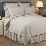 Hatteras Seersucker Blue Ticking Stripe Twin Quilt Coverlet 68Wx86L
