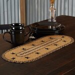 Kettle Grove Jute Runner Stencil Stars Border 8x24