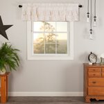 Simple Life Flax Antique White Ruffled Valance 16x72