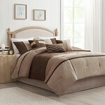 Madison Park Palisades 7 Piece Faux Suede Comforter Set in Brown, Cal King MP10-4026