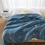 Beautyrest Heated Microlight to Berber Blanket in Blue, King BR54-0380