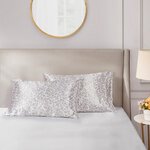Madison Park Essentials Satin Luxury 2 PC Pillowcases in Taupe Leopard, Standard MPE21-997