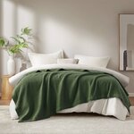 Madison Park Waffle Weave Cotton Blanket in Olive Green, Full/Queen BR51N-5007