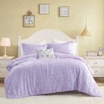 Mi Zone Rosalie Metallic Printed Plush Comforter Set with Throw Pillow in Purple/Silver, Twin/Twin XL MZ10-0573