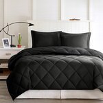 Madison Park Essentials Larkspur 3M Scotchgard Reversible Down Alt Comforter Set in Black/Black, Twin/Twin XL BASI10-0281