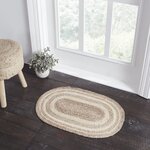 Natural & Creme Jute Rug Oval 20x30