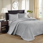 Madison Park Quebec Reversible Bedspread Set in Grey, Queen MP13-2989
