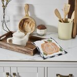 Annie Black & White Buffalo Check Pumpkin Trivet 8x8 inch Farmhouse Fall Kitchen Hot Pad