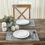 Farmhouse Fall Harvest Grey Cotton Pumpkin Silhouette Placemat Set of 2 (13x19 inch) Autumn Thanksgiving Dining Table Decor