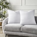 VHC Brands Waffle Weave White Euro Shams (Set of 2), 26x26 - Farmhouse Boho Decorative Pillow Covers