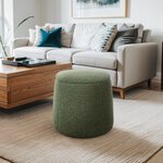 Chapel Hill Tara Round Storage Ottoman in Green, One Size CH101-0018
