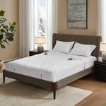 Beautyrest Cotton Deep Pocket Heated Mattress Pad-20 Heat Settings in White, Queen BR55-0900